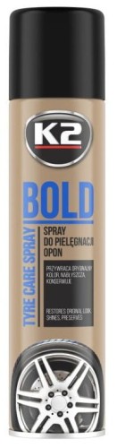 K2 BOLD preparat do konserwacji i nabłyszczania opon samochodowych
