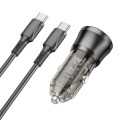 ładowarka samochodowa, gniazdo USB+typ C