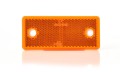 odblask biały prostokątny 96x42mm, otwory montażowe