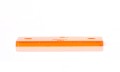 odblask biały prostokątny 96x42mm, otwory montażowe