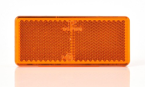 odblask pomarańczowy prostokątny , samoprzylepny,  
96x42 mm