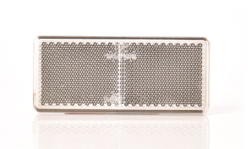 odblask biały prostokątny 96x42mm, samoprzylepny