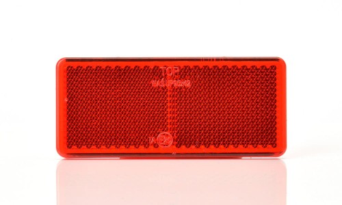 odblask czerwony prostokątny, samoprzylepny,  
96x42 mm