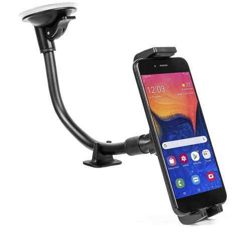 uchwyt samochodowy na szybę, długa noga 30 cm, na telefon, smartfo, tablet