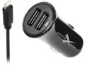 ładowarka 2xUSB+kabel IPhone Ligting, 12/24V