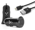 ładowarka 2xUSB+kabel IPhone Ligting, 12/24V