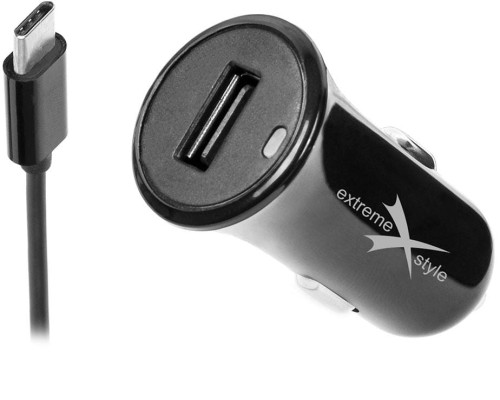 ładowarka samochodowa USB + kabel USB typ C, 12/24 V