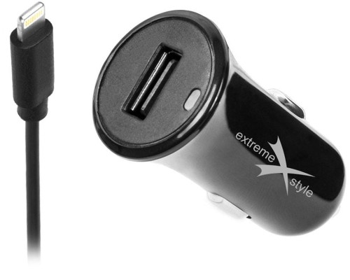 ładowarka samochodowa USB+ kabel do ładowania USB z końcówką  LIGHTING, 12/24V