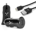 ładowarka samochodowa USB+ kabel do ładowania USB z końcówką  LIGHTING, 12/24V