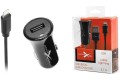 ładowarka samochodowa USB+ kabel do ładowania USB z końcówką  LIGHTING, 12/24V