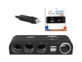 rozgałęziacz gniazda zapalniczki na 4 gniazda Euro, 12/24 V, 2 porty USB