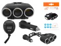 rozgałęziacz gniazda zapalniczki  12/24 V z woltomierzem, 3 gniazda Euro + port USB
