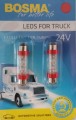 żarówka rurkowa LED czerwona C10W,  24V