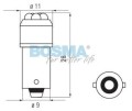 żarówka diodowa 4 LED, BA9s, 24V,  zielona, Bosma
